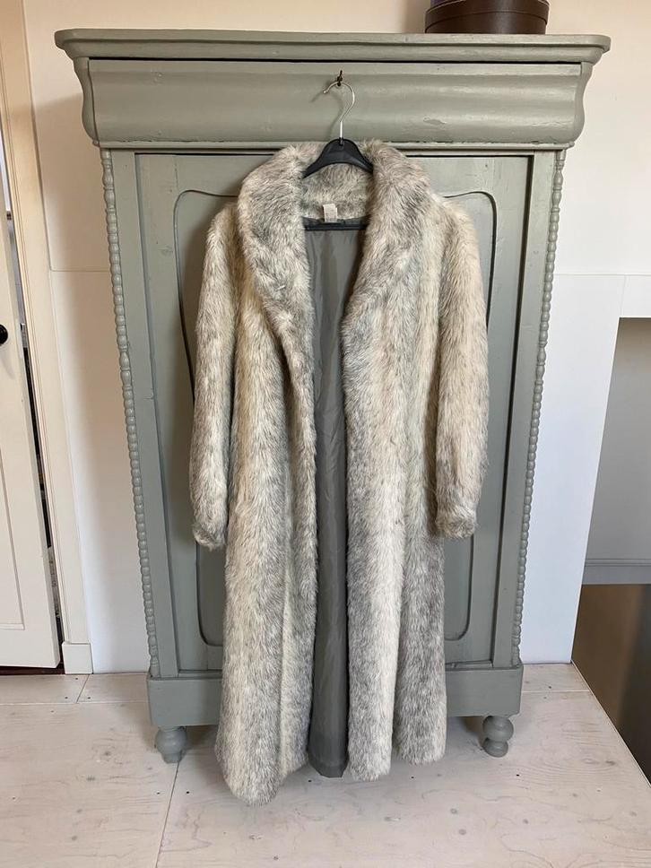 Fake fur jas C&A gestoomd. Maat 38. Heeft zakken., Kleding | Dames, Jassen | Winter, Zo goed als nieuw, Maat 38/40 (M), Grijs