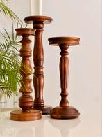 Pilaar hout vintage plantenstandaard plantentafel, Ophalen of Verzenden, Gebruikt
