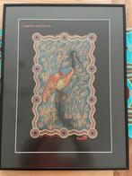 Originele aboriginal kunst, ingelijst, Huis en Inrichting, Ophalen, Minder dan 50 cm, 50 tot 75 cm, Zo goed als nieuw