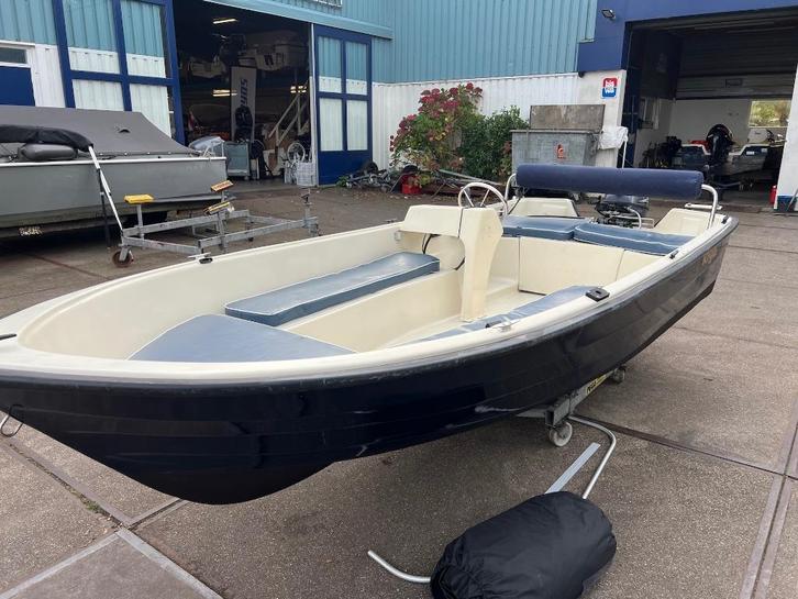 Complete Riga 430 + Yamaha F9.9, Watersport en Boten, Sloepen, Gebruikt, Tot 10 pk, 3 tot 6 meter, Buitenboordmotor, Benzine, Polyester