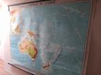 Landkaart Australië en Oceanië, schoolkaart, Antiek en Kunst, Antiek | Schoolplaten, Ophalen, Aardrijkskunde