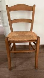 6 houten eetkamer stoelen met biezen zitting, Ophalen