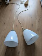 Twee witte lampjes van melkglas. hanglamp, Ophalen of Verzenden, Zo goed als nieuw, Glas, Minder dan 100 cm