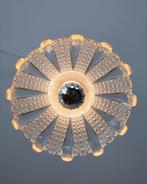 Franse vintage glazen Holophane hanglamp Art-Deco, Ophalen, Vintage Art-Deco, Zo goed als nieuw, Glas