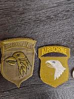 2 patches 101st Airborne Division groen, Ophalen of Verzenden, Landmacht, Amerika, Embleem of Badge