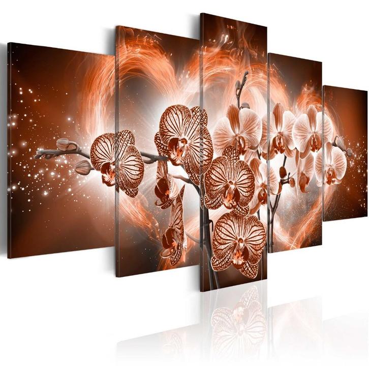 Modern Orchidee 5 Luik Schilderij 100x50cm Nieuw, Antiek en Kunst, Kunst | Schilderijen | Abstract, Ophalen of Verzenden