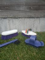 Leuk paars starterssetje paardenborstels, Dieren en Toebehoren, Ophalen of Verzenden, Zo goed als nieuw