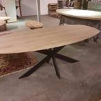 Massief eiken tafel Deens ovaal verjongd 200x100.NIEUW., Huis en Inrichting, Tafels | Eettafels, 100 tot 150 cm, Ophalen of Verzenden