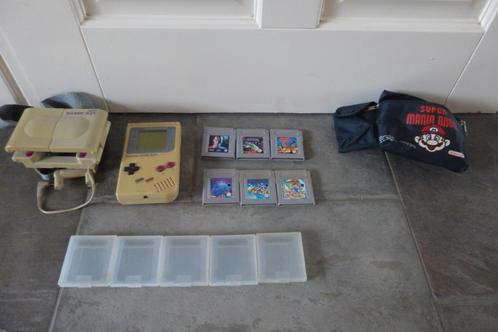 Gameboy, 6 spellen en extra te koop, Spelcomputers en Games, Spelcomputers | Nintendo Game Boy, Gebruikt, Ophalen of Verzenden