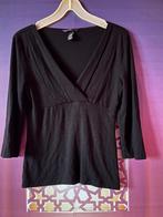 Leuke tuniek/shirt met mooi decolleté maat M nu voor 14,99€, Maat 38/40 (M), H&M, Zwart, Ophalen of Verzenden