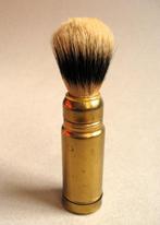 Vintage scheerkwast echt dassenhaar in reisetui, Sieraden, Tassen en Uiterlijk, Uiterlijk | Gezichtsverzorging, Ophalen of Verzenden