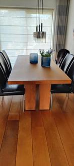 Massief eiken eettafel, Huis en Inrichting, Tafels | Eettafels, Ophalen, 200 cm of meer, 50 tot 100 cm, Zo goed als nieuw