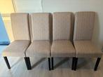 4 Taupe stoffen eetkamerstoelen, in goede staat!, Huis en Inrichting, Stoelen, Ophalen, Hout, Overige kleuren, Zo goed als nieuw