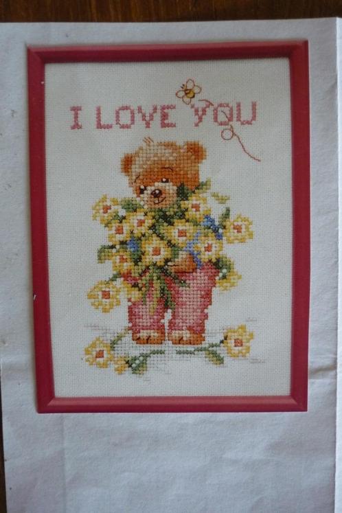 Borduurpatroon '' BEER met tekst ''I LOVE YOU '', Hobby en Vrije tijd, Borduren en Borduurmachines, Gebruikt, Patroon, Handborduren