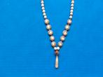 beige houten kralen ketting nieuw, Ophalen of Verzenden, Nieuw, Beige, Overige materialen