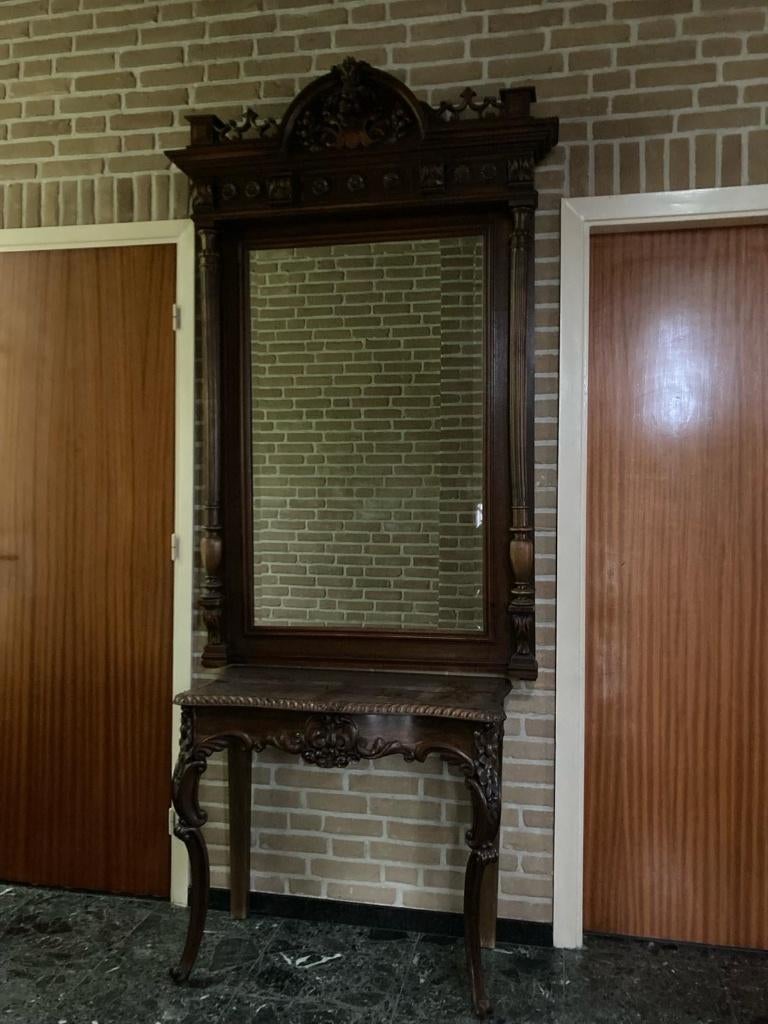 Vintage spiegel, Ophalen, Rechthoekig, 50 tot 100 cm, 150 tot 200 cm