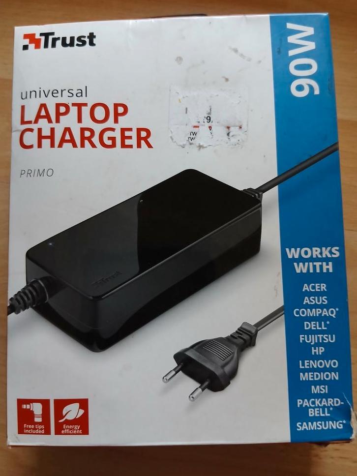 Trust Universele Laptop Oplader 90W - Nieuwstaat, Computers en Software, Laptop-opladers, Zo goed als nieuw, Ophalen of Verzenden