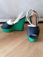 Armani Jeans sandalen, groen blauw, 38, nieuw, sleehak, Armani, Blauw, Nieuw, Sandalen of Muiltjes