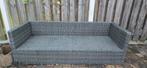 Grijze (Wicker?) Tuinbank, Tuin en Terras, Tuinbanken, Ophalen, Gebruikt, Wicker