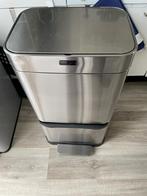Rvs prullenbak, Ophalen, Gebruikt, Met pedaal, 40 liter of meer