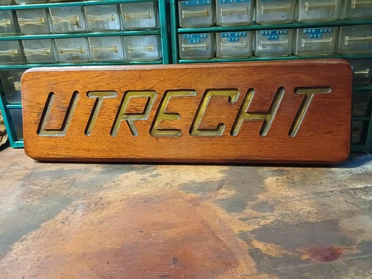 Utrecht Stations Bord, Antiek en Kunst, Antiek | Woonaccessoires, Ophalen of Verzenden