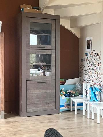 Hoge Kast met Glasdeuren