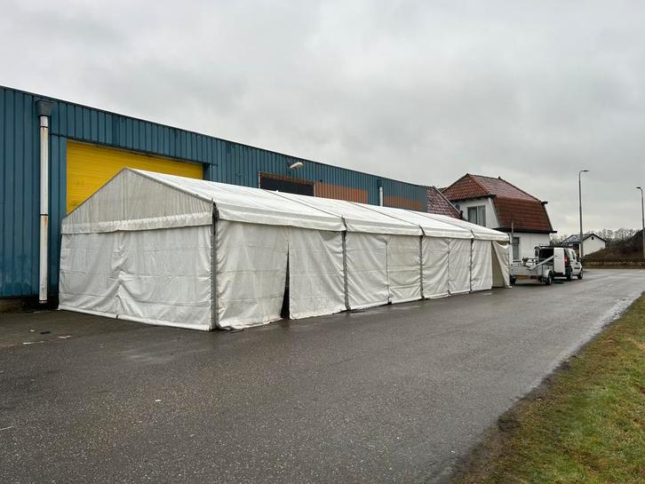 Aluhal / feesttent Te huur 6x16 of 10x16, Tuin en Terras, Partytenten, Zo goed als nieuw, Partytent, 2 meter of meer, 8 meter of meer