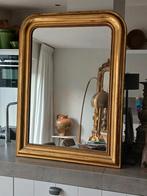 Prachtige Antieke Franse Bladgouden Spiegel, Antiek en Kunst, Antiek | Spiegels, Ophalen, Rechthoekig, 100 tot 150 cm