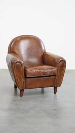 Rundleren fauteuil/ armchair met mooie ronde vormen, Huis en Inrichting, Fauteuils, Ophalen, Gebruikt, ., Klassiek