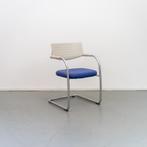 1x Vitra Visavis Vergaderstoel Blauw Stof - Chroom, Ophalen of Verzenden, Zo goed als nieuw, Blauw, Metaal