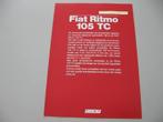 FT 604 FIAT RITMO 105 TC, 1983. folder, Ophalen of Verzenden, Zo goed als nieuw, Overige merken