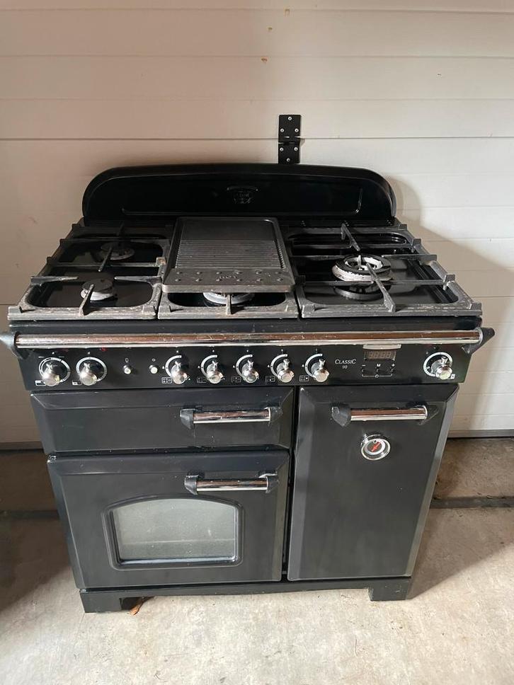 Falcon Classic 90 Fornuis, Witgoed en Apparatuur, Fornuizen, Gebruikt, Vrijstaand, Gas, 5 kookzones of meer, 90 tot 95 cm, 60 cm of meer