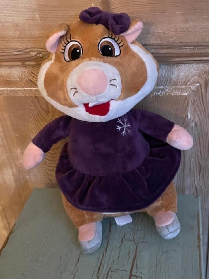 Albert Heijn knuffel hamster Kerstmis kerstmeisje paars AH., Kinderen en Baby's, Speelgoed | Knuffels en Pluche, Zo goed als nieuw