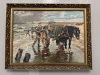 Geborduurd Schilderij - De Schelpenvisser, Antiek en Kunst, Ophalen