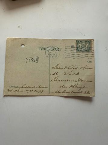 2 oude briefkaarten 1884 en 1914 beschikbaar voor biedingen