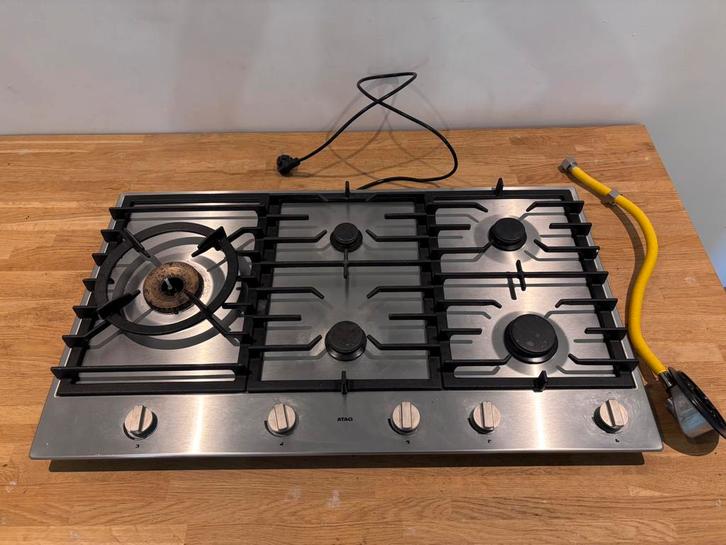 ATAG HG7592EBA Gaskookplaat - 90cm breed, Witgoed en Apparatuur, Fornuizen, Gebruikt, Inbouw, Gas, 5 kookzones of meer, Minder dan 85 cm