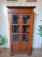 Klassiek teakhouten vitrinekast, servieskast, buffetkast , Ophalen of Verzenden, Zo goed als nieuw, 25 tot 50 cm, 200 cm of meer