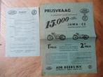 folder Prijsvraag JAWA / CS Adr. Beers (1953), Verzenden, Gelezen, Folder