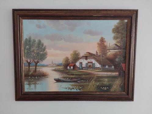 Landschap - V. Rijswijk, Antiek en Kunst, Kunst | Schilderijen | Klassiek, Ophalen of Verzenden