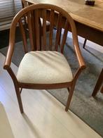 Eettafel stoelen hout nieuwe bekleding 4x, Ophalen, Gebruikt, Bruin, Vier