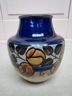 Antieke Royal Doulton UK stoneware vaas met rand van fruit, Ophalen of Verzenden