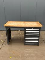 Werkbanken met hout blad en ladeblok, Ophalen, Gebruikt, 170 cm of meer, Bankschroef