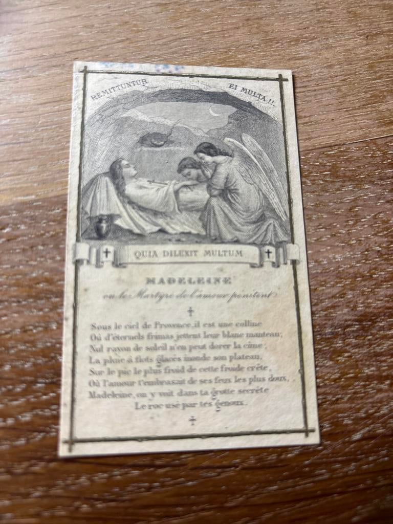 Oude religieuze prent - Madeleine, Antiek en Kunst, Ophalen of Verzenden
