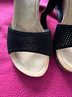 Sandalen, zwart, sleehak, 38, Zwart, Zo goed als nieuw, Sandalen of Muiltjes, Ophalen of Verzenden