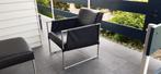 Topform zwart leren fauteuils., Huis en Inrichting, Stoelen, Ophalen, Gebruikt, Twee, Zwart