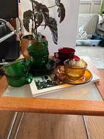 Arcoroc Sierra Kop en Schotel Set - Vintage Kleuren, Huis en Inrichting, Keuken | Servies, Gebruikt, Ophalen of Verzenden, Glas