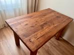 Authentiek Massief houten eettafel met verlengstukken, Gebruikt, 100 tot 150 cm, Vier personen, Rechthoekig