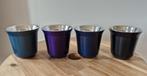 4 Nespresso Pixie espressokopjes dubbelwandig roestvrijstaal, Huis en Inrichting, Keuken | Servies, Ophalen, Overige materialen