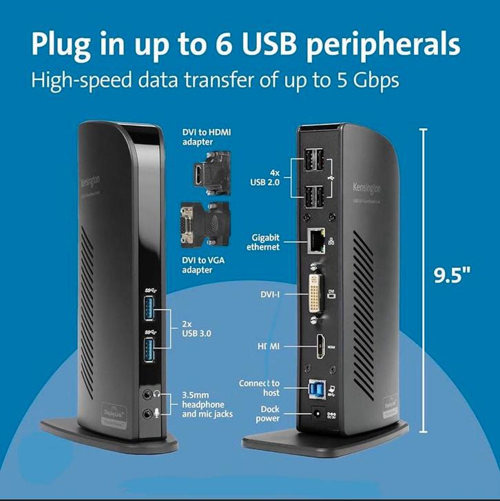 Kensington SD3500v USB 3.0 docking station, Computers en Software, Overige Computers en Software, Zo goed als nieuw, Ophalen of Verzenden