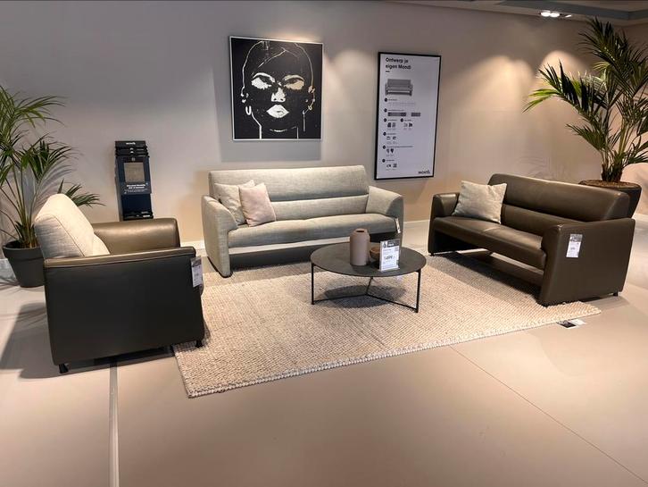Montel Mondi set: 3- zits, 2-zits en fauteuil, Huis en Inrichting, Banken | Complete zithoeken, Zo goed als nieuw, Stof, Ophalen
